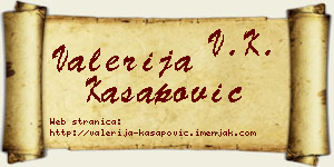 Valerija Kasapović vizit kartica